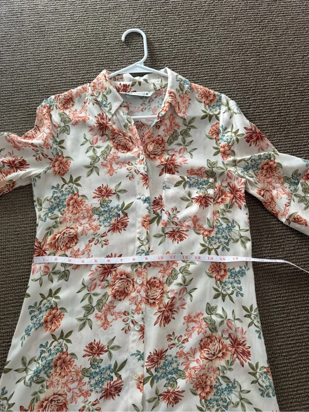 ZARA Prairie Floral Button Front Dress - Picture 16 of 17